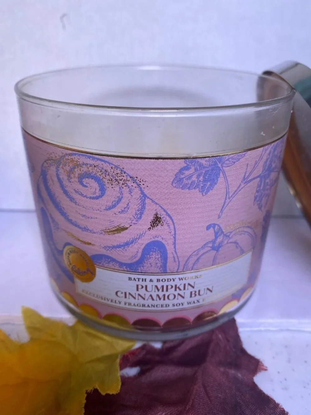 “Pumpkin Cinnamon Bun” & “Radiant Red Maple” BBW  3 Wick Candles- NOT NEW
